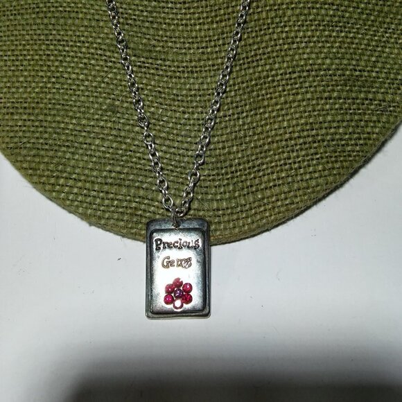 Women`s silver tone precious gems necklace. - Picture 2 of 5